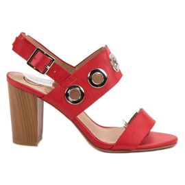 Kylie Rote Sandalen mit hohen Absätzen