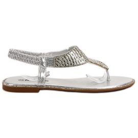 Nio Nio Slip-on-Sandalen mit Zirkonia grau