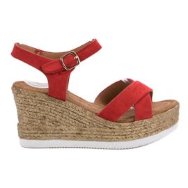 JESSY ROSS Rote Wildledersandalen