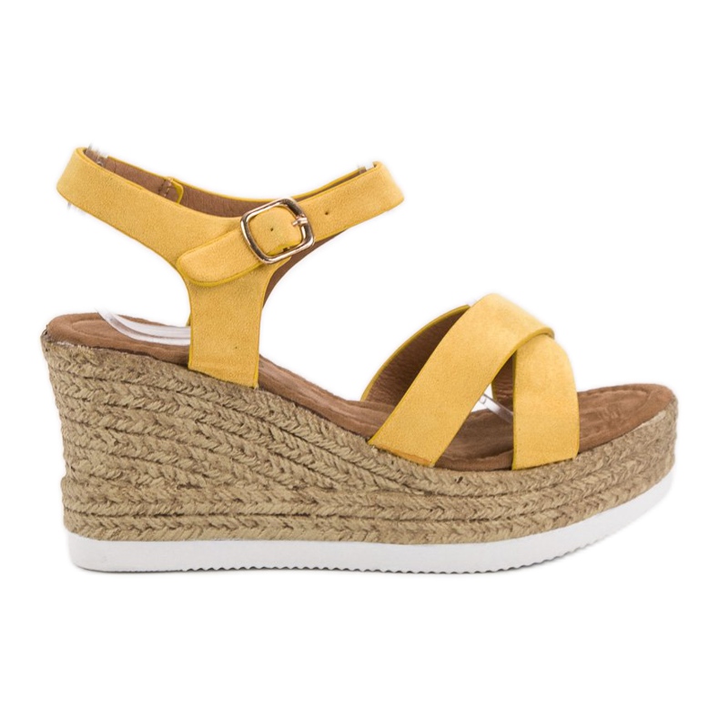 JESSY ROSS Gelbe Wildledersandalen