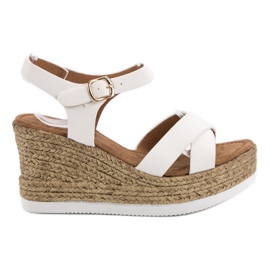 JESSY ROSS Weiße Wildledersandalen