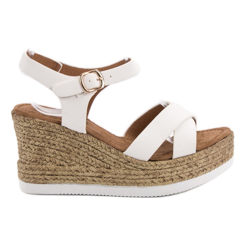 JESSY ROSS Weiße Wildledersandalen