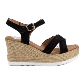 JESSY ROSS Schwarze Wildledersandalen