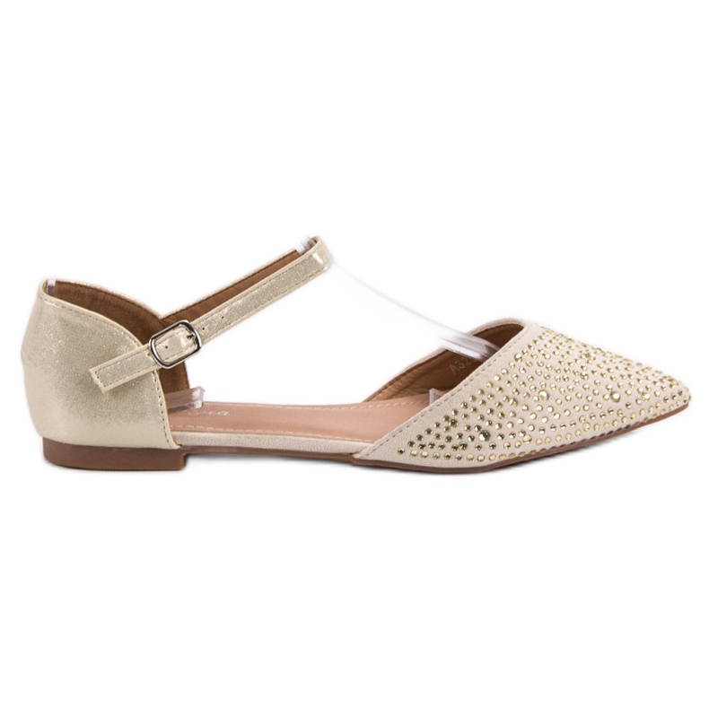 Primavera Verschlossene Ballerinas mit Cubic Zirkonia gelb