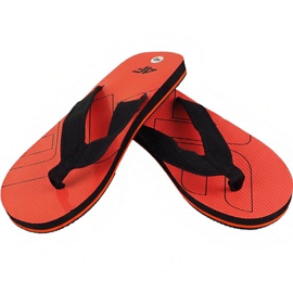 4F M H4L19 KLM003 70S orange Hausschuhe schwarz