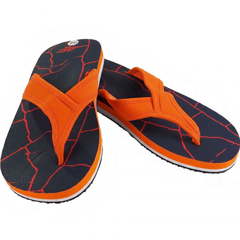 Hausschuhe 4F M H4L19 KLM004 30S dunkelblau navy blau orange