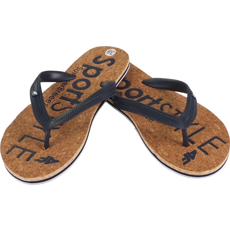 Hausschuhe 4f W H4L19-KLD002 30S dunkelblau braun navy blau