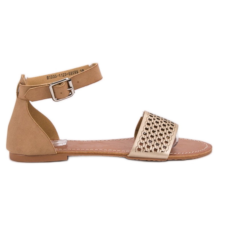 Evento Durchbrochene Sandalen braun gelb