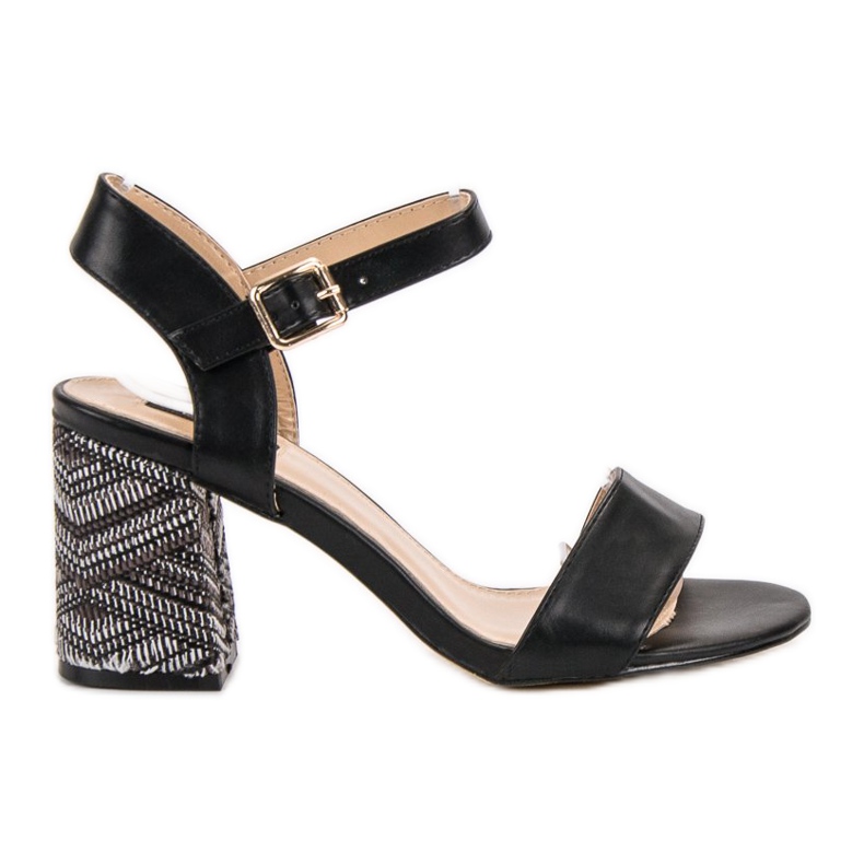 SDS Sandalen mit dekorativem Absatz schwarz