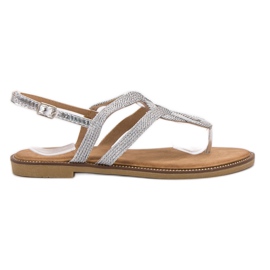 Erynn Silberne japanische Sandalen grau