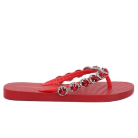Elegante Flip-Flops mit JH69 Red Steinen rot