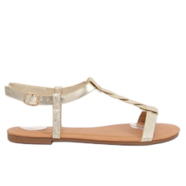 Goldene Sandalen für Damen S06071 Gold
