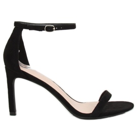 Schwarze Sandalen auf einem hohen Absatz NF-31P Black