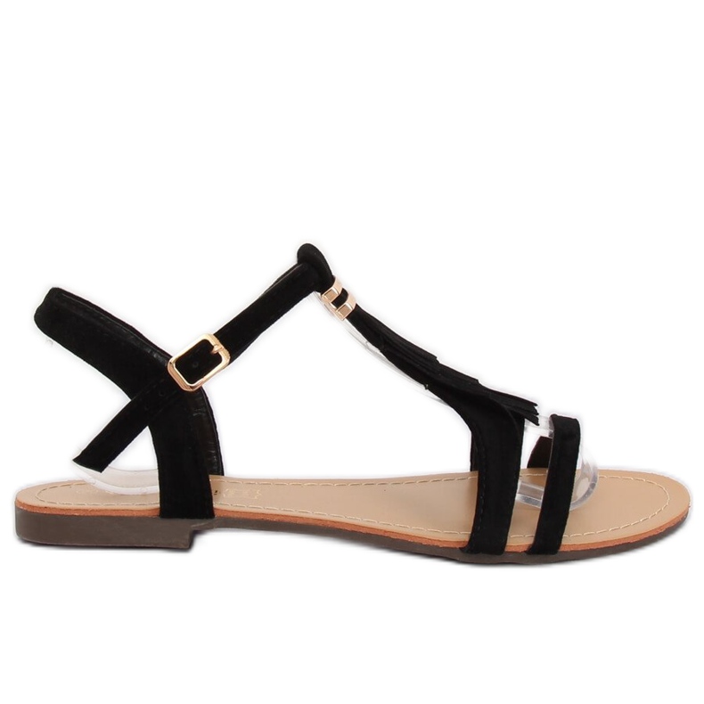 Schwarze Damensandalen 1-51 Schwarz