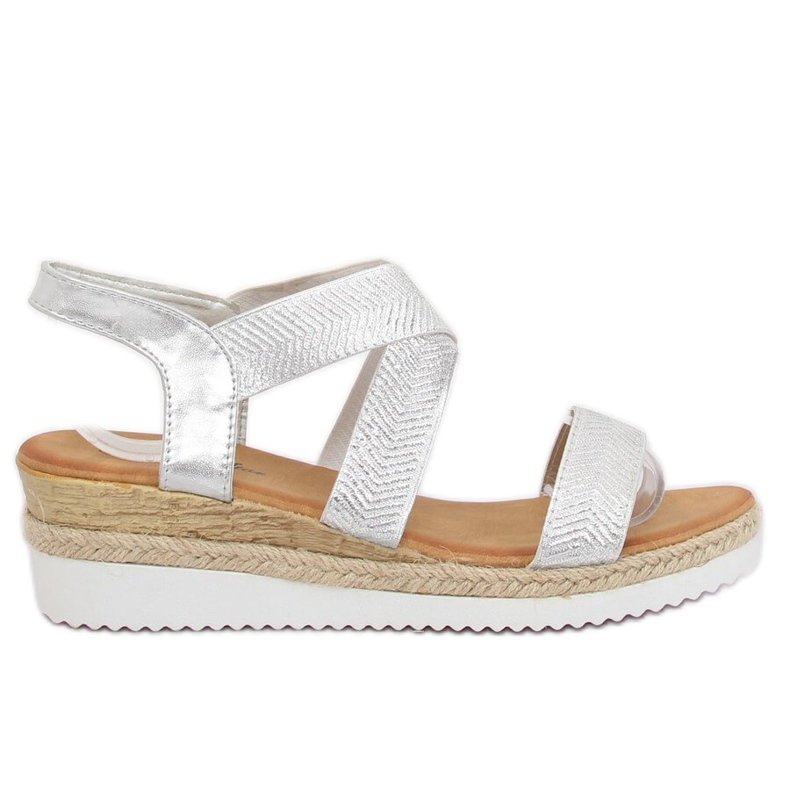 Silberne Damensandalen S81 Silver grau