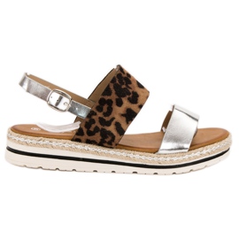 SHELOVET Bequeme Sandalen braun grau