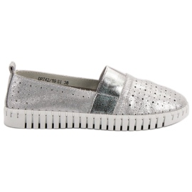 Filippo Slipper mit Glitzer grau