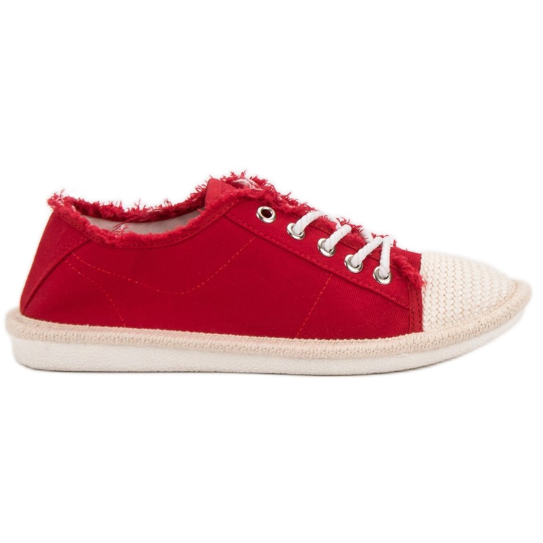 SHELOVET Espadrilles zum Schnüren rot