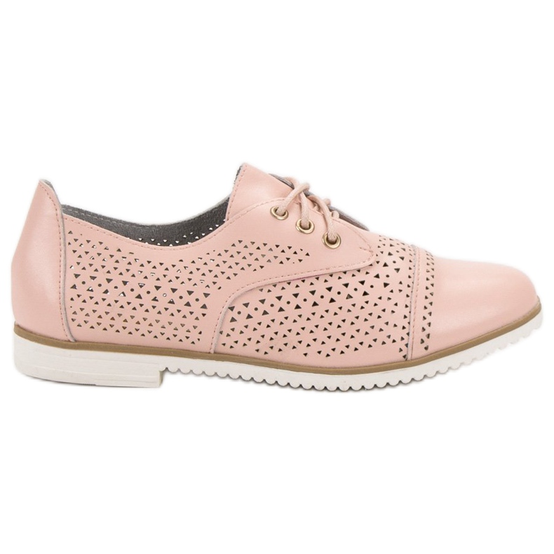 Mazaro Durchbrochene Lederschuhe rosa