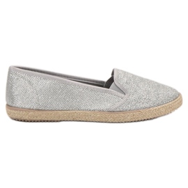 SHELOVET Silberne Slip-On-Sneakers grau