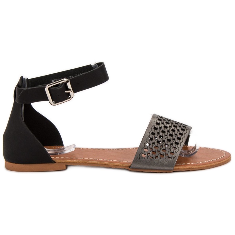 Evento Durchbrochene Sandalen schwarz