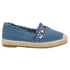 Bestelle Espadrilles mit Nieten blau