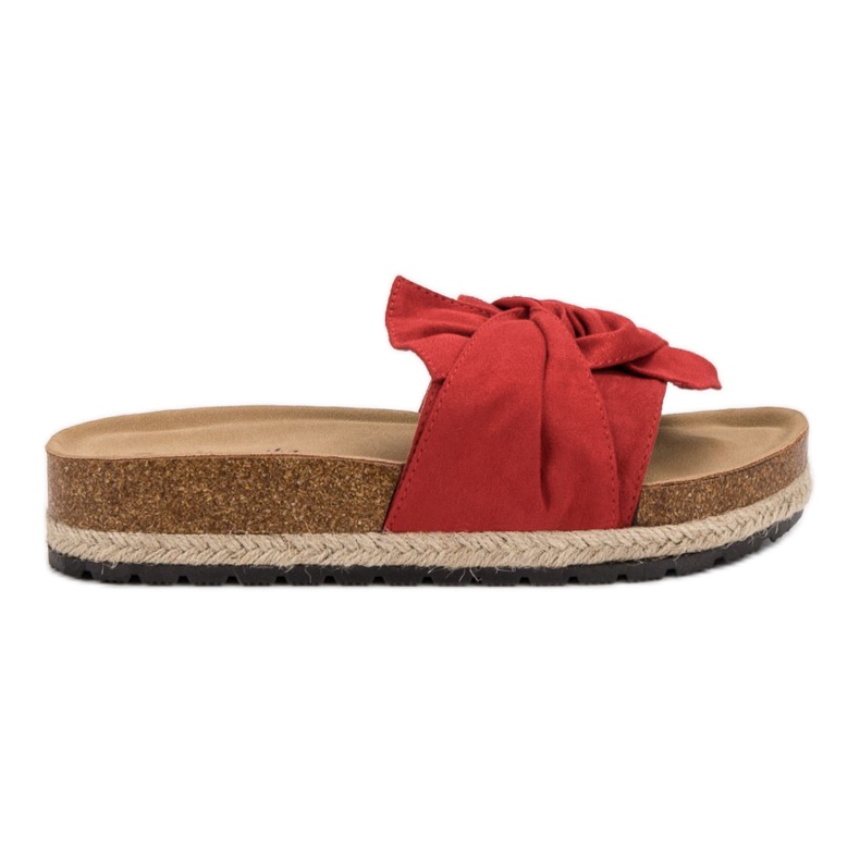 Mannika Hausschuhe auf der Plattform rot