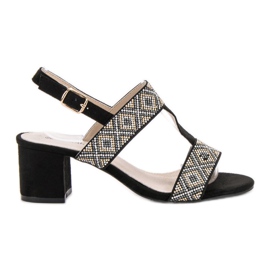 Goodin Hochhackige Sandalen schwarz