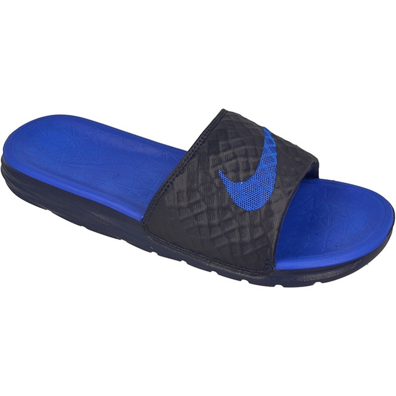 Nike Sportswear Solarsoft Benassi M 705474-440 Rutschen schwarz blau