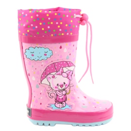 American Club Amerikanische Kätzchen-Baby-Regenstiefel blau rosa