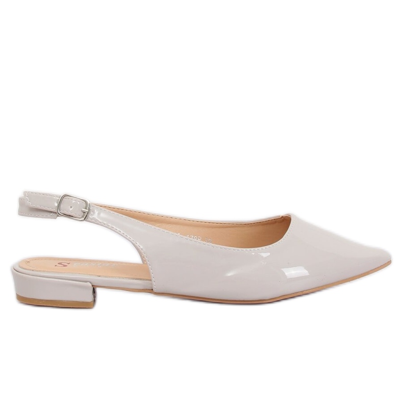 Graue Ballerinas mit offenen Absätzen LL-178 Grau