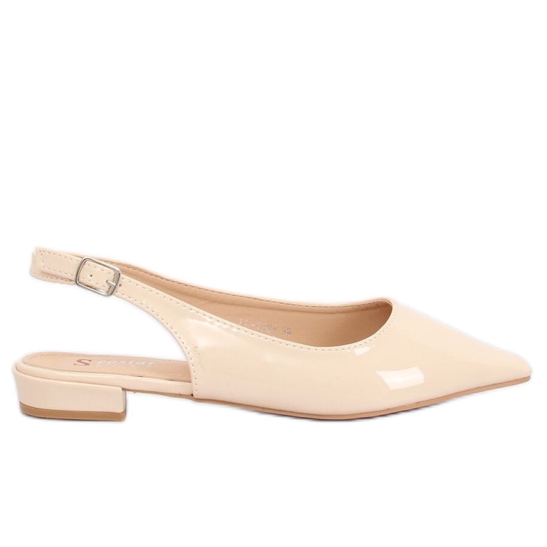 Beige Ballerinas mit offenem Absatz LL-178 Beige