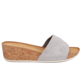 Grau G233 Graue Keilpantoffeln