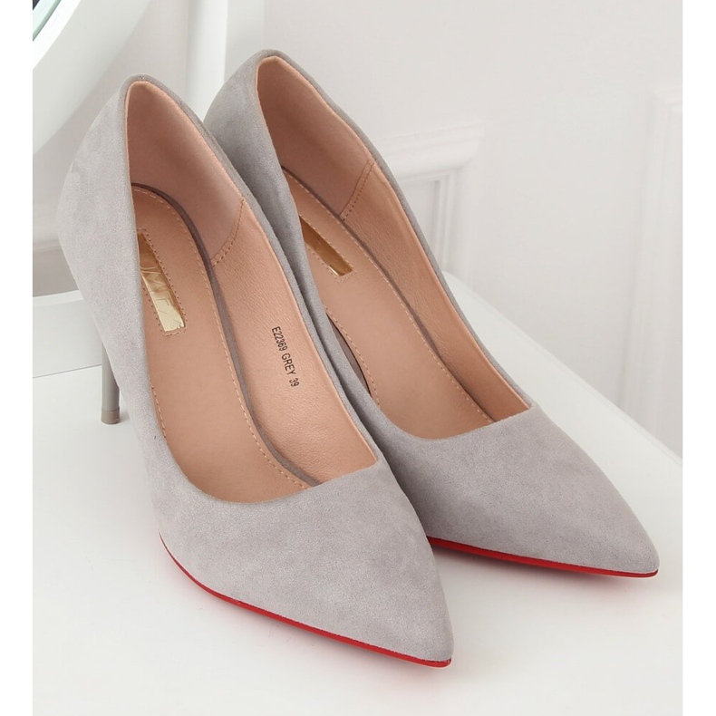Pumps mit grauem Absatz E22369 Grey II-GAT