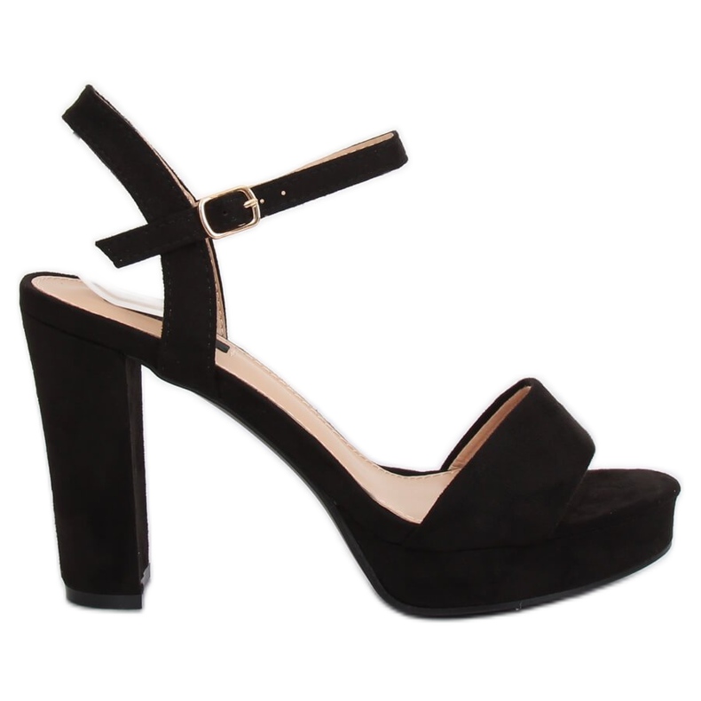 Schwarz HJ101 Schwarze Plateau-Sandalen