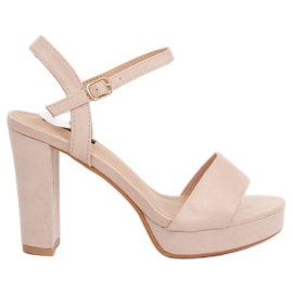 Sandalen auf der Plattform beige und pink HJ101 Pink rosa