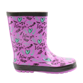 American Club Amerikanische Herzstiefel schwarz violett grün