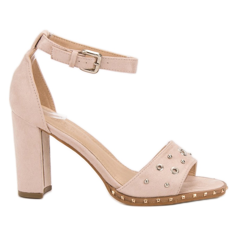 SHELOVET Sandalen mit Strasssteinen braun