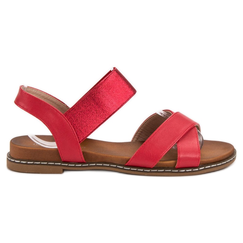 Mannika Rote Sandalen mit Gummiband