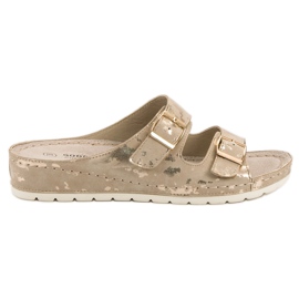 Goodin Hausschuhe mit Schnalle gelb