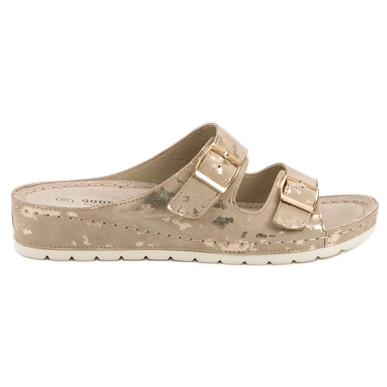 Goodin Hausschuhe mit Schnalle gelb