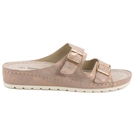 Goodin Hausschuhe mit Schnalle rosa