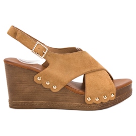 SHELOVET Wildleder Sandalen braun