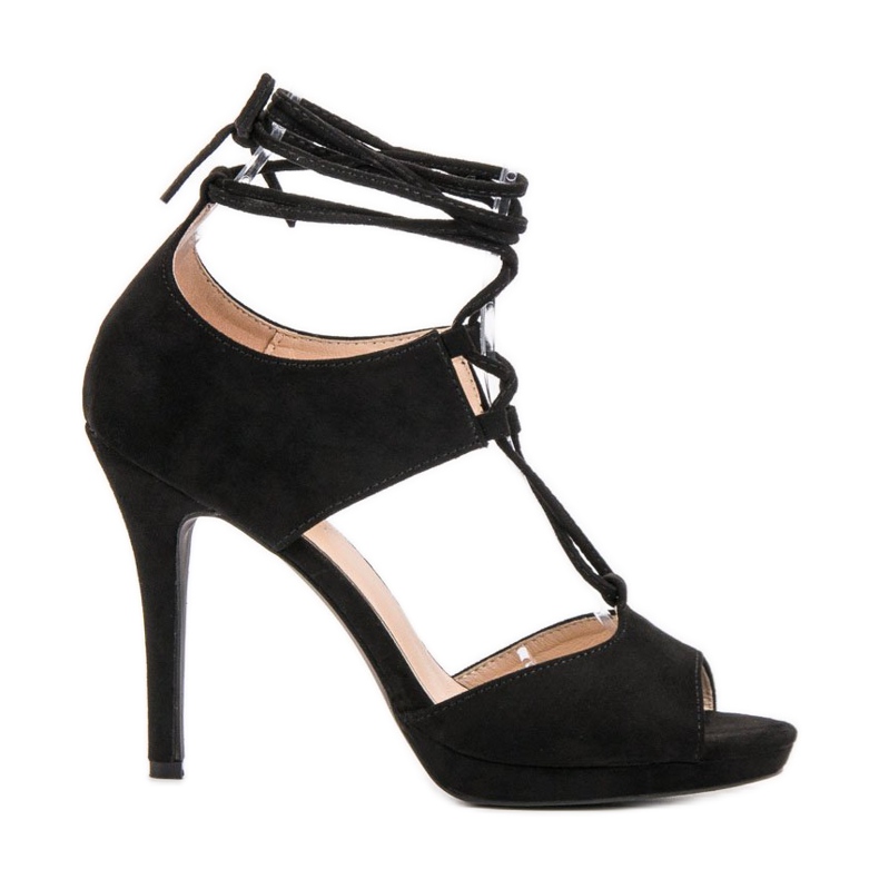 SHELOVET Gebundene, offene Fersen schwarz