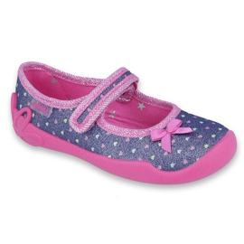 Befado Kinderschuhe 114X357 marineblau rosa