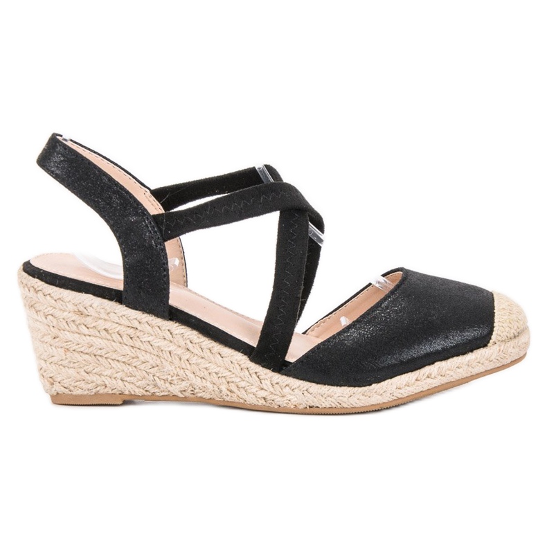 SHELOVET Keil-Espadrilles schwarz
