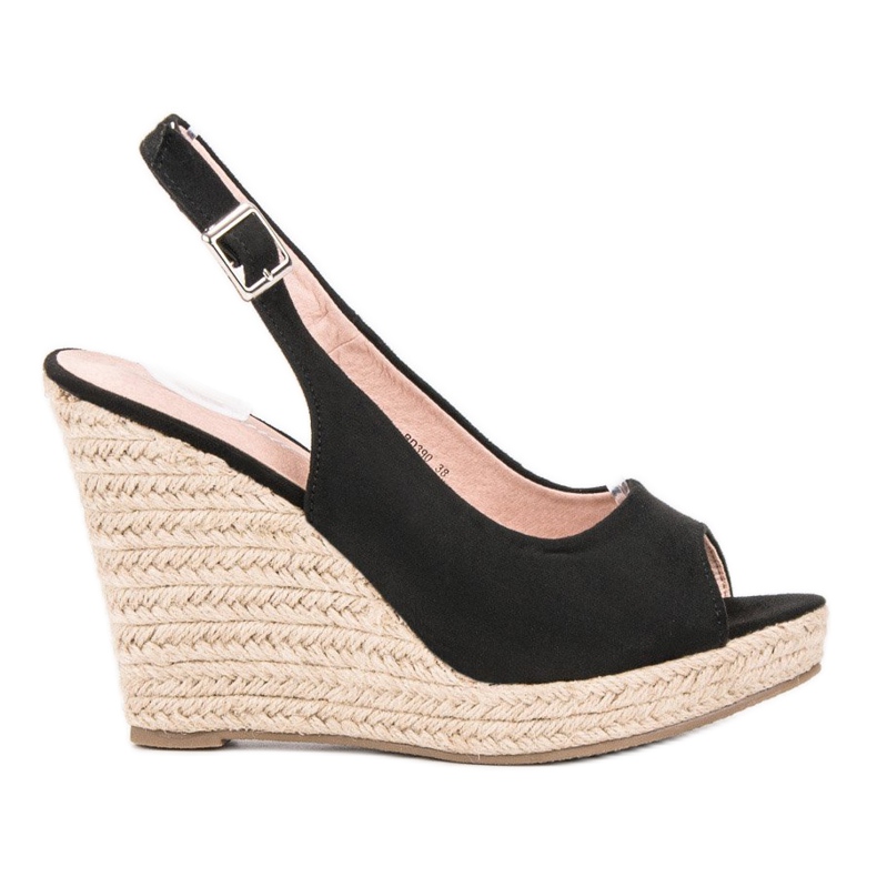 Renda Modische Wildledersandalen schwarz