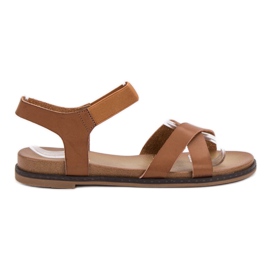 SHELOVET Slip-on-Sandalen braun