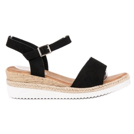 SDS Schwarze Sandalen mit Glitzer