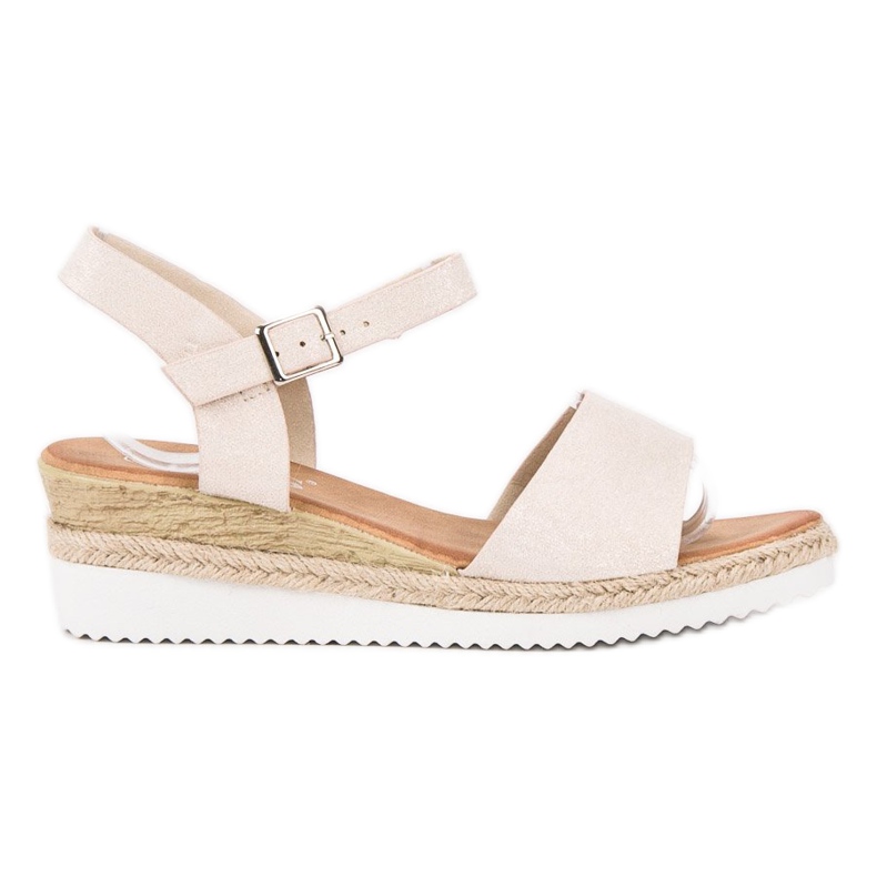 SDS Beige Sandalen mit Glitzer